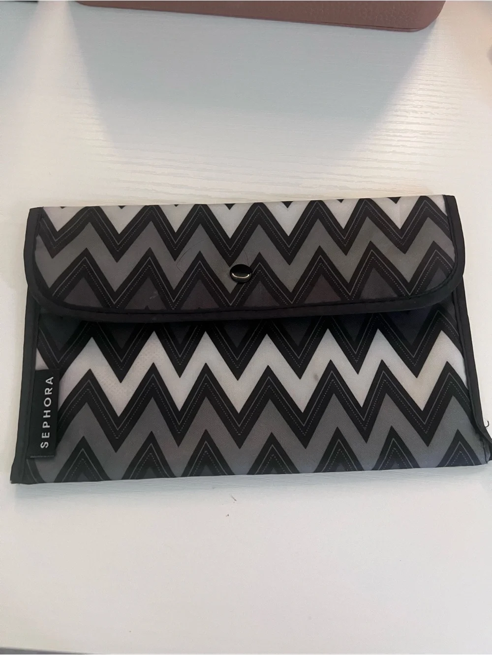 Sephora Black & White Chevron Cosmetic Clutch
